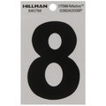 Hillman 3 in. Reflective Black Vinyl Self-Adhesive Number 8 1 pc, 6PK 840794